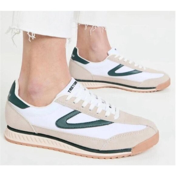 NEW TRETORN Suede Retro Joggers White/green for women 1125 3S2 - Picture 13 of 13